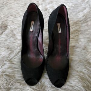 Miu Miu Black Suede Heels